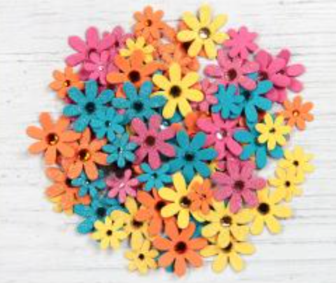 Little Birdie Sparkle Florettes Paper Flowers - Vivid Palette