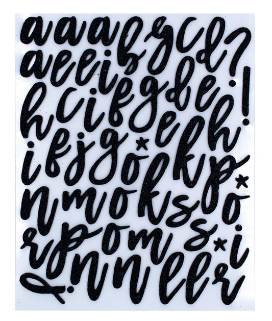 Black Glitter Foam Alphabet Stickers