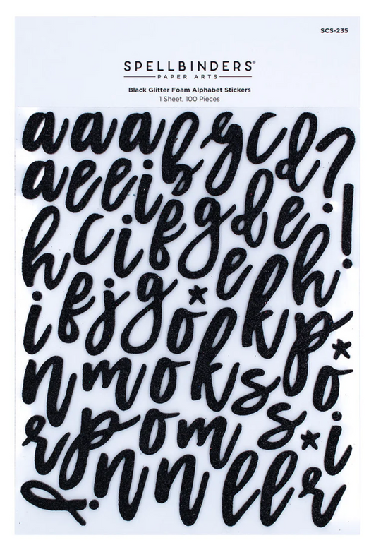 Black Glitter Foam Alphabet Stickers