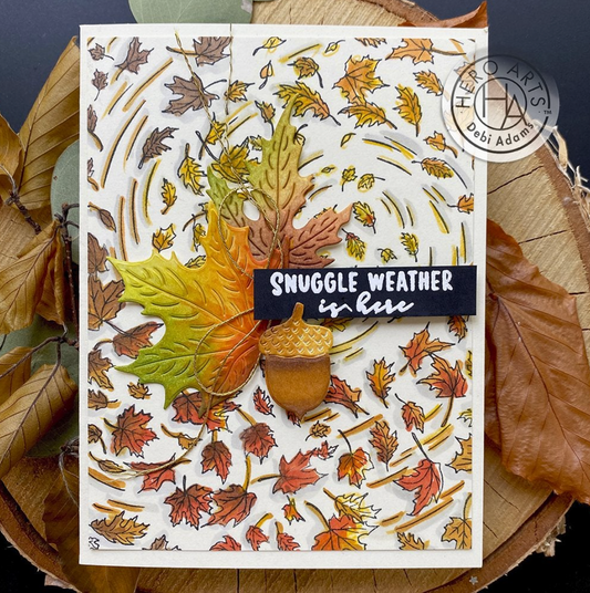 Hero Arts Leaves in the Wind Bold Prints Cling Rubber Stamp