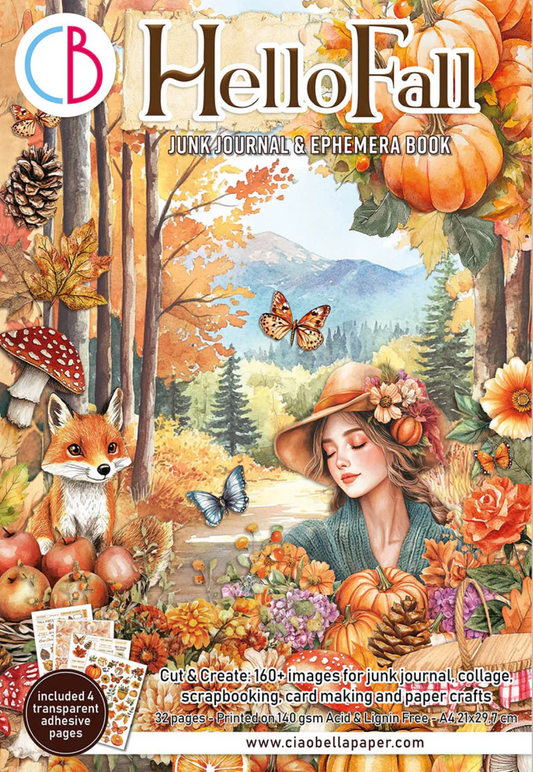 Ciao Bella Hello Fall Junk Journal Ephemera Book A4 32/Pkg