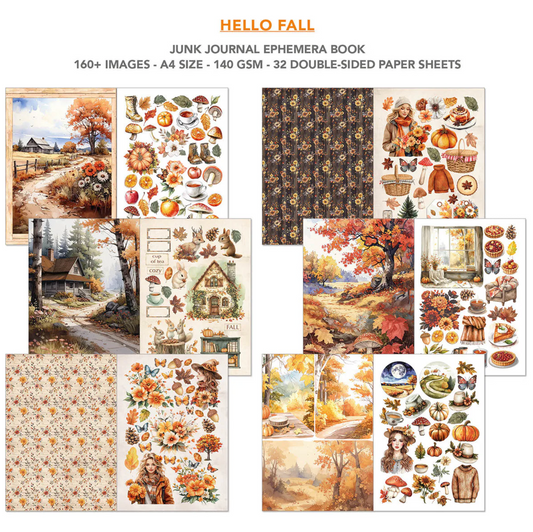 Ciao Bella Hello Fall Junk Journal Ephemera Book A4 32/Pkg
