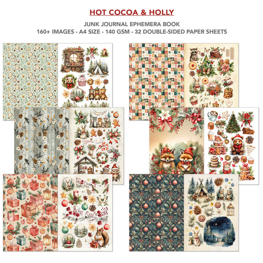 Ciao Bella Hot Cocoa & Holly Junk Journal Ephemera Book A4 32/Pkg
