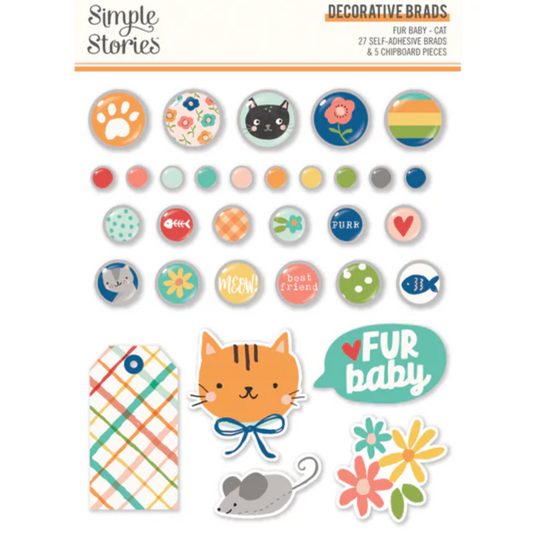 Simple Stories Fur Baby Cat - Decorative Brads