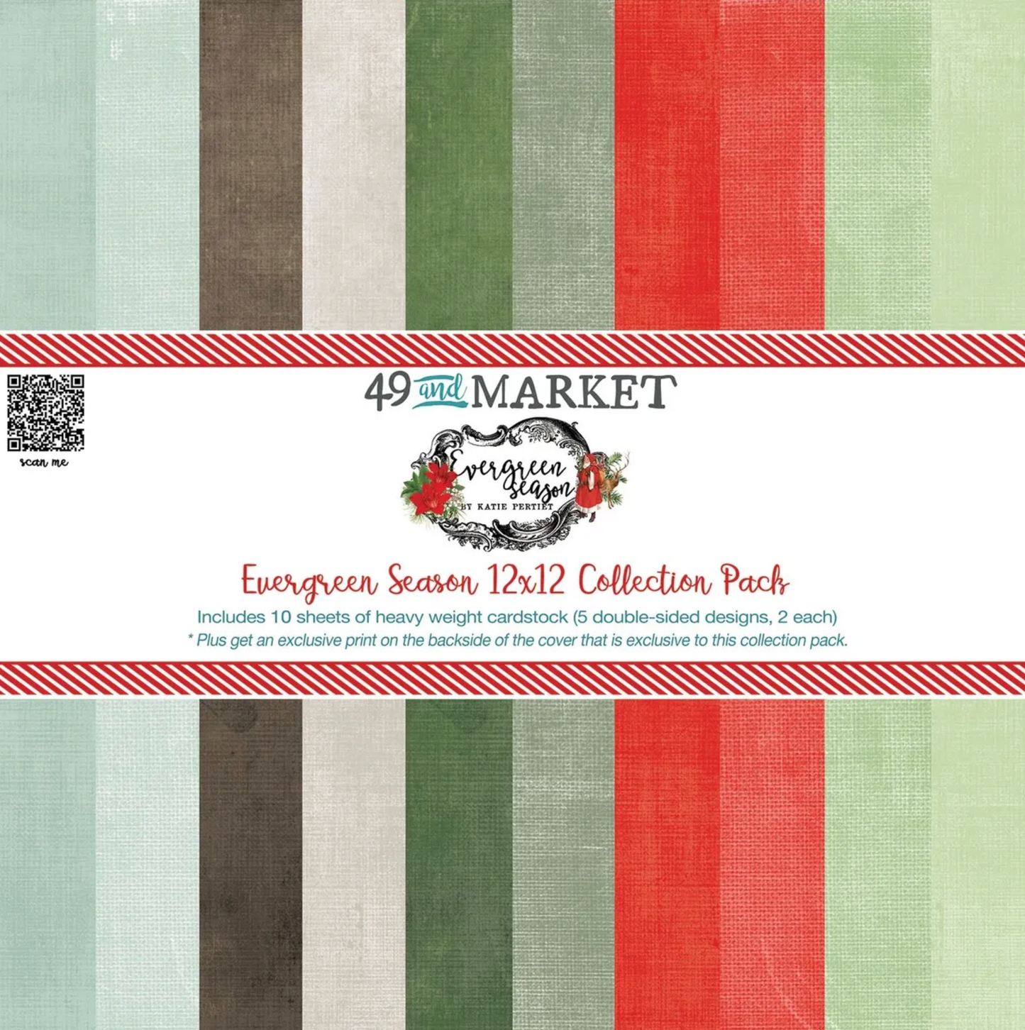 49 and Market Evergreen Season Solid Collection Pack 12"X12"