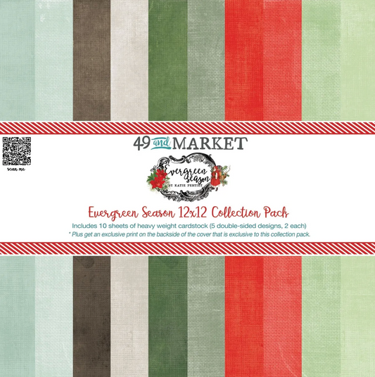 49 and Market Evergreen Season Solid Collection Pack 12"X12"