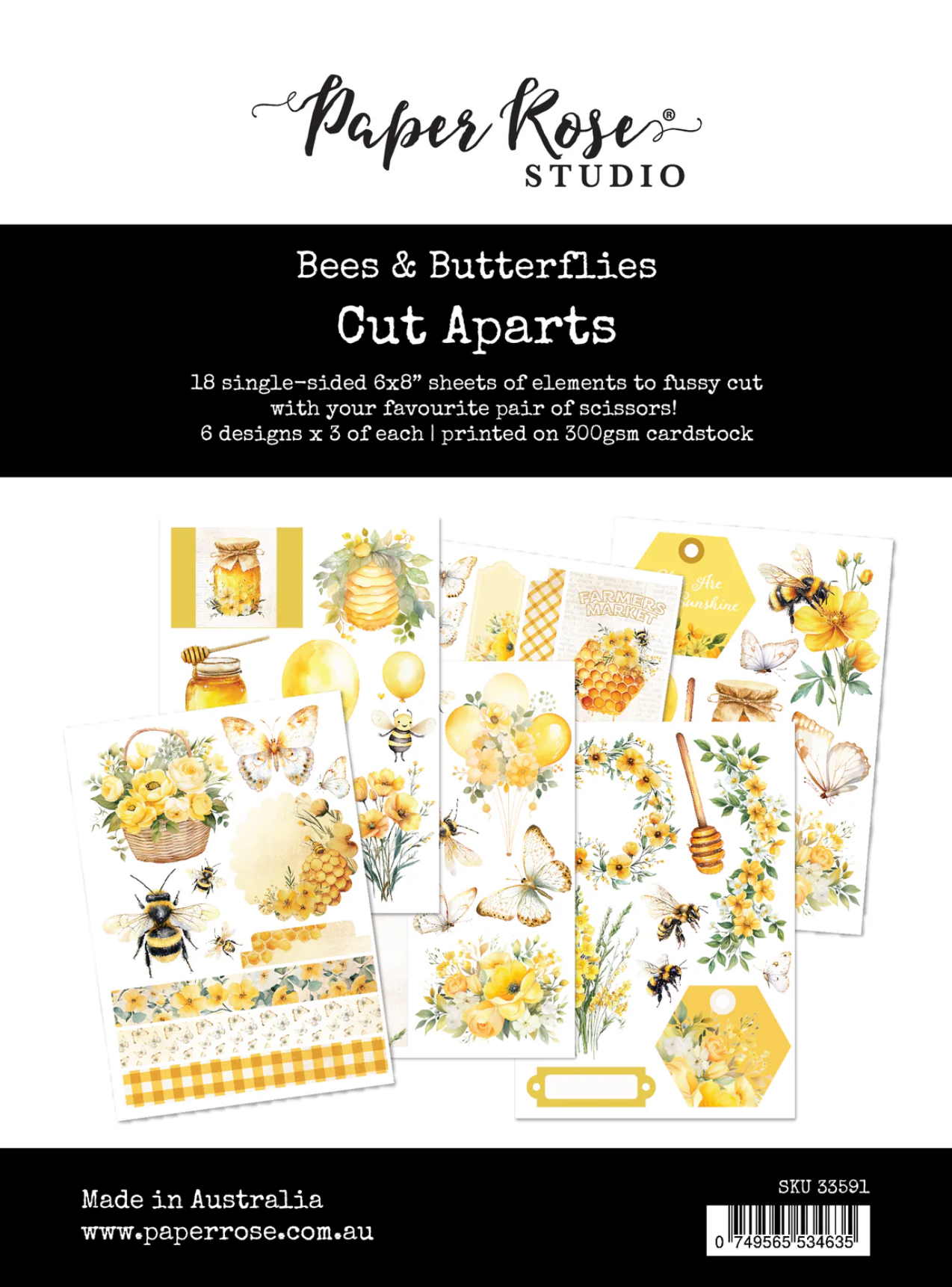 Paper Rose Studio Bees & Butterflies Cut Aparts