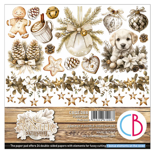 Ciao Bella Winter Season Fussy Cut Pad 6"x6" 24/Pkg