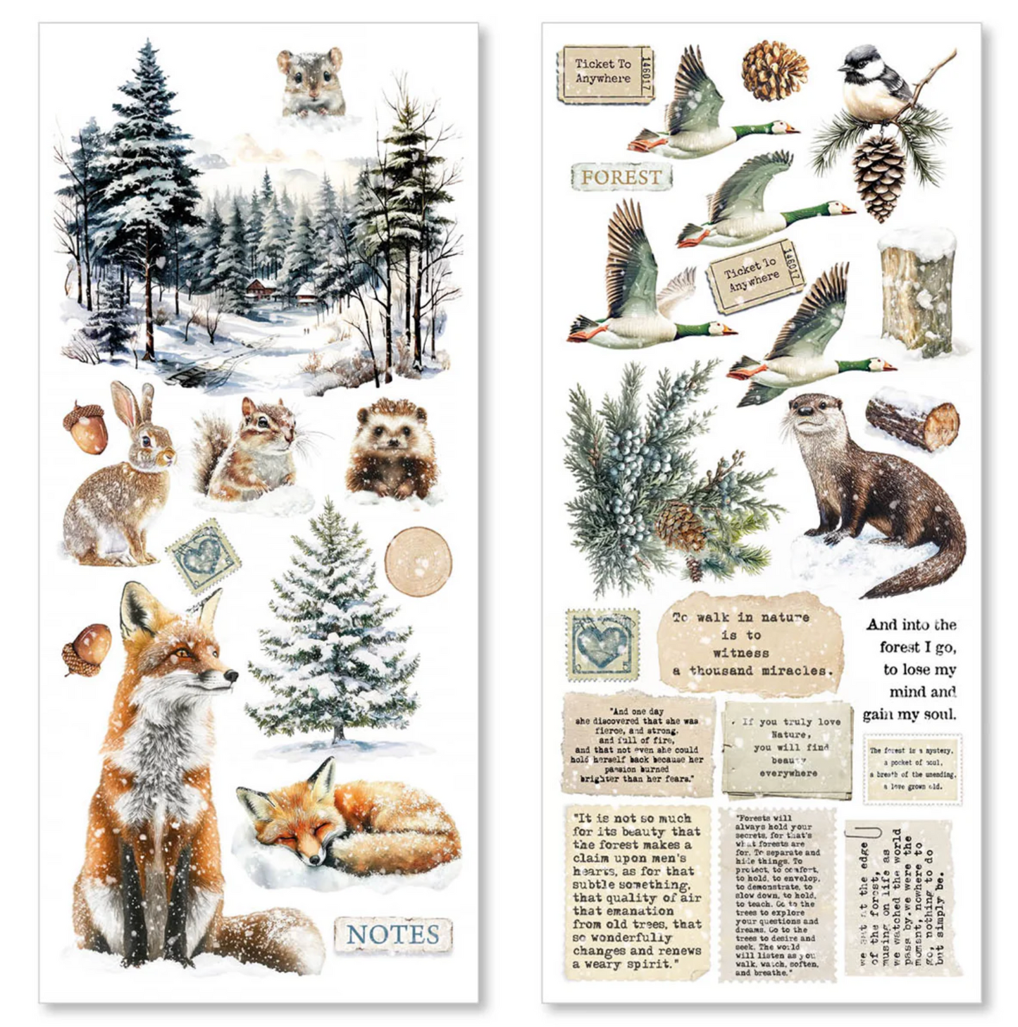Ciao Bella Forest Tales Transparent Adhesive Sheets 5/Pkg