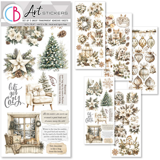 Ciao Bella Winter Season Transparent Adhesive Sheets 5/Pkg