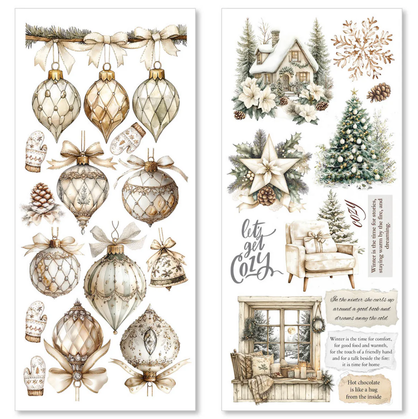 Ciao Bella Winter Season Transparent Adhesive Sheets 5/Pkg
