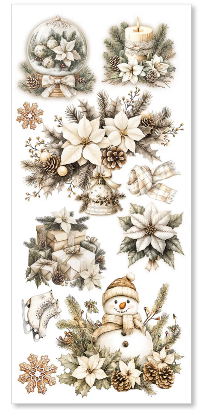 Ciao Bella Winter Season Transparent Adhesive Sheets 5/Pkg