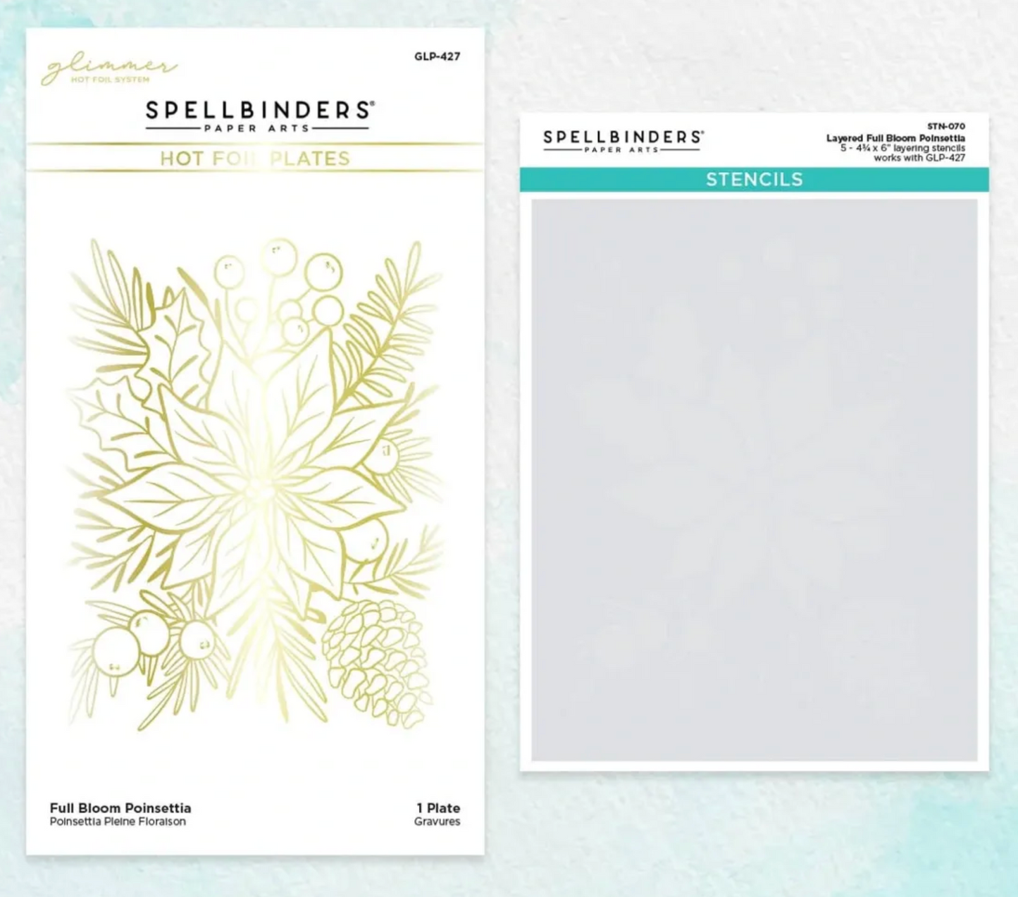Spellbinders Full Bloom Poinsettia Glimmer Plate & Card Bundle