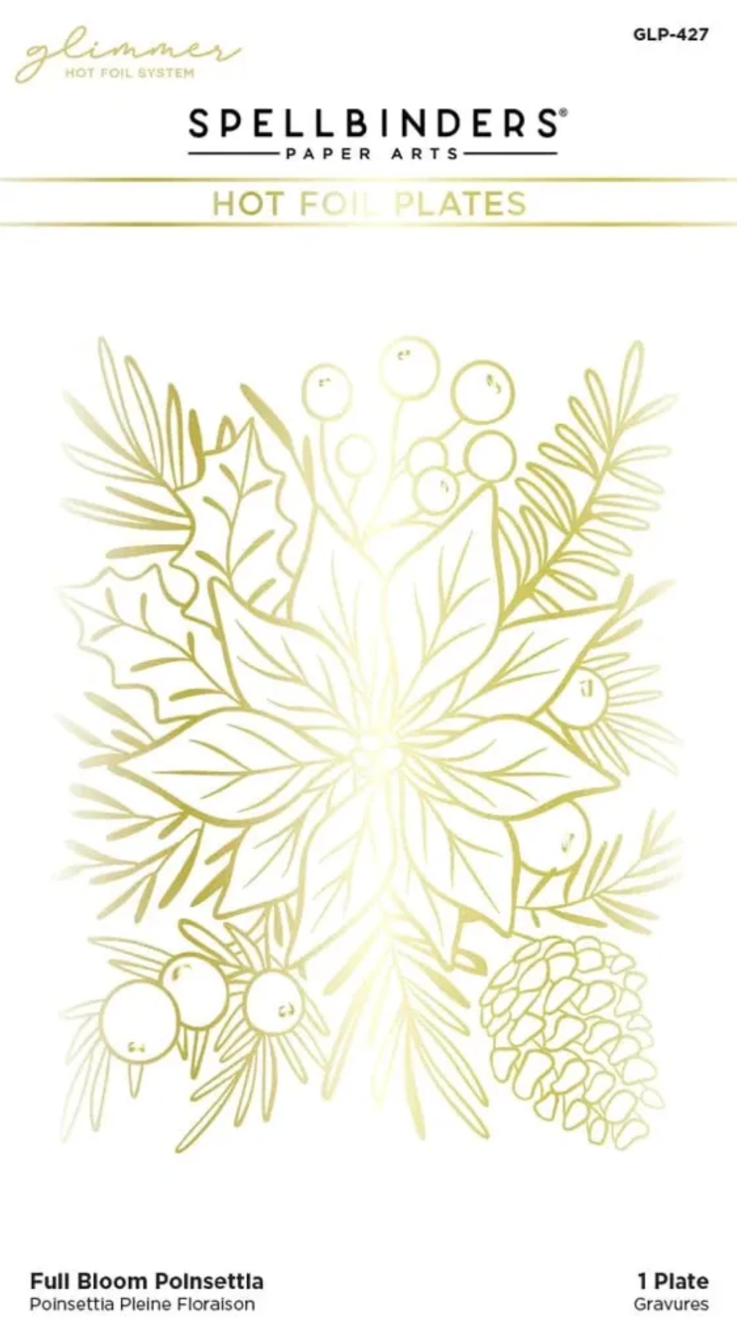 Spellbinders Full Bloom Poinsettia Glimmer Plate & Card Bundle