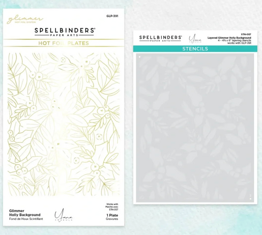 Spellbinders Layered Glimmer Holly Background Bundle