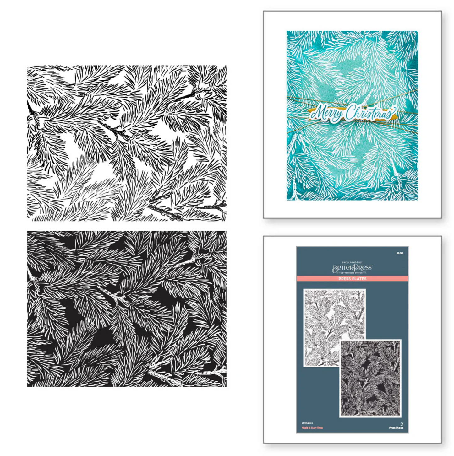 Spellbinders Night & Day Pines Press Plates