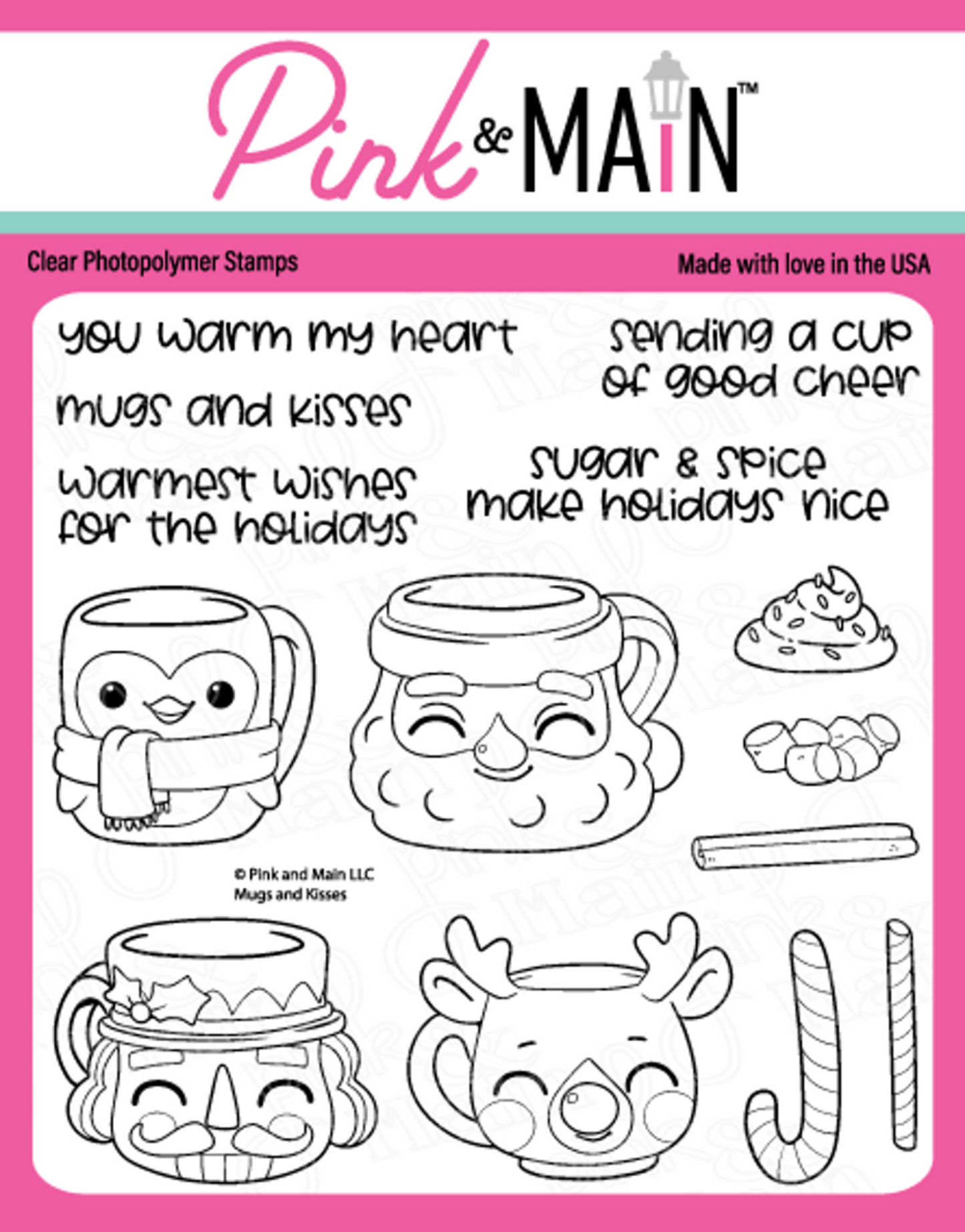 Pink & Main Mugs and Kisses Stamp & Die Bundle