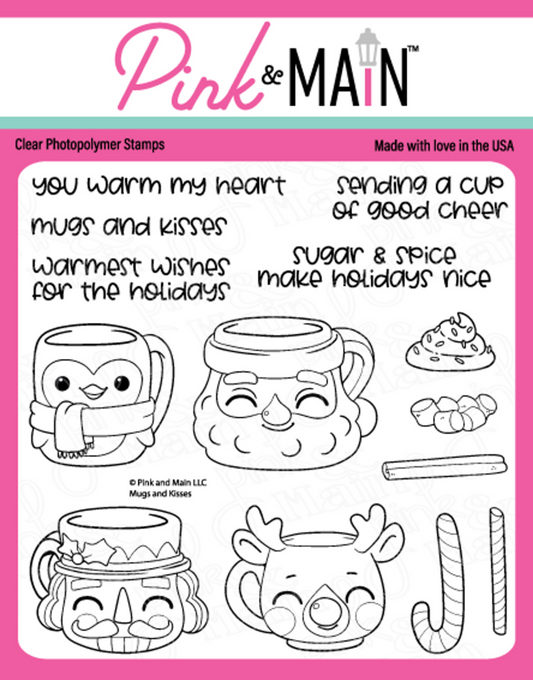 Pink & Main Mugs and Kisses Stamp & Die Bundle