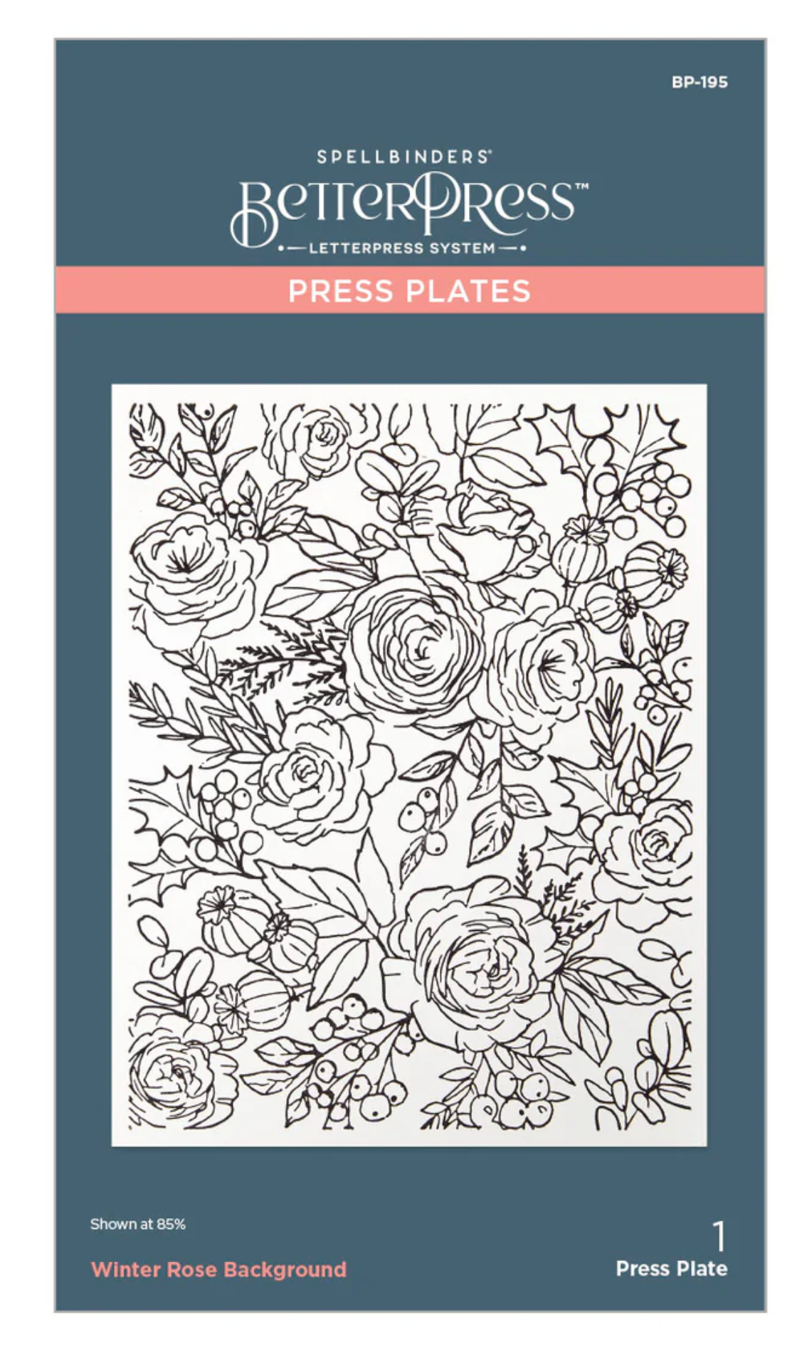 Spellbinders Winter Rose Background BetterPress and Stencil Bundle