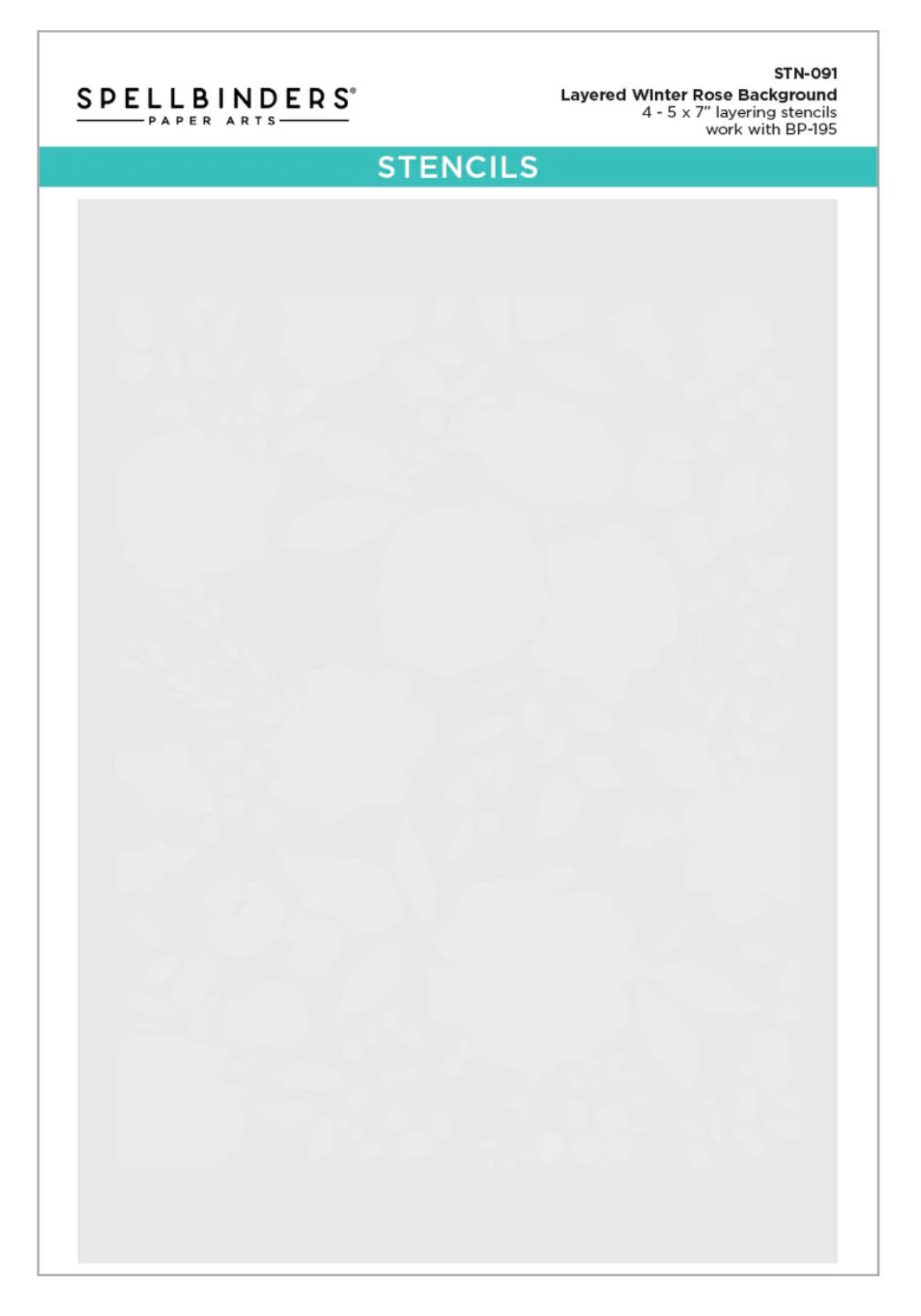Spellbinders Winter Rose Background BetterPress and Stencil Bundle