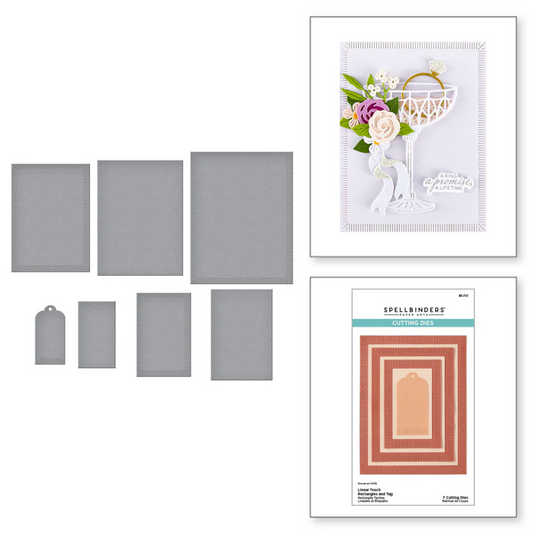 Spellbinders Linear Touch Rectangles and Tag Etched Dies