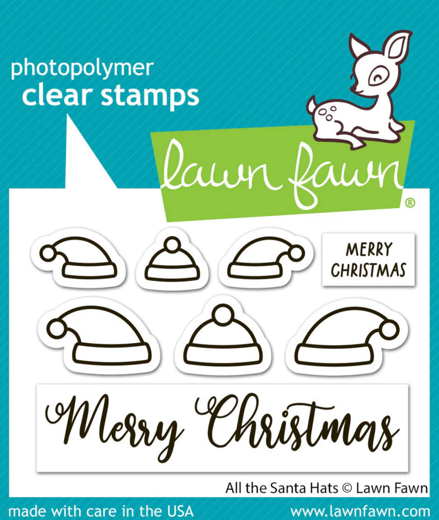 Lawn Fawn All the Santa Hats (stamp+die+coloring stencil bundle)