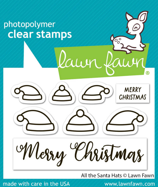 Lawn Fawn All the Santa Hats (stamp+die+coloring stencil bundle)