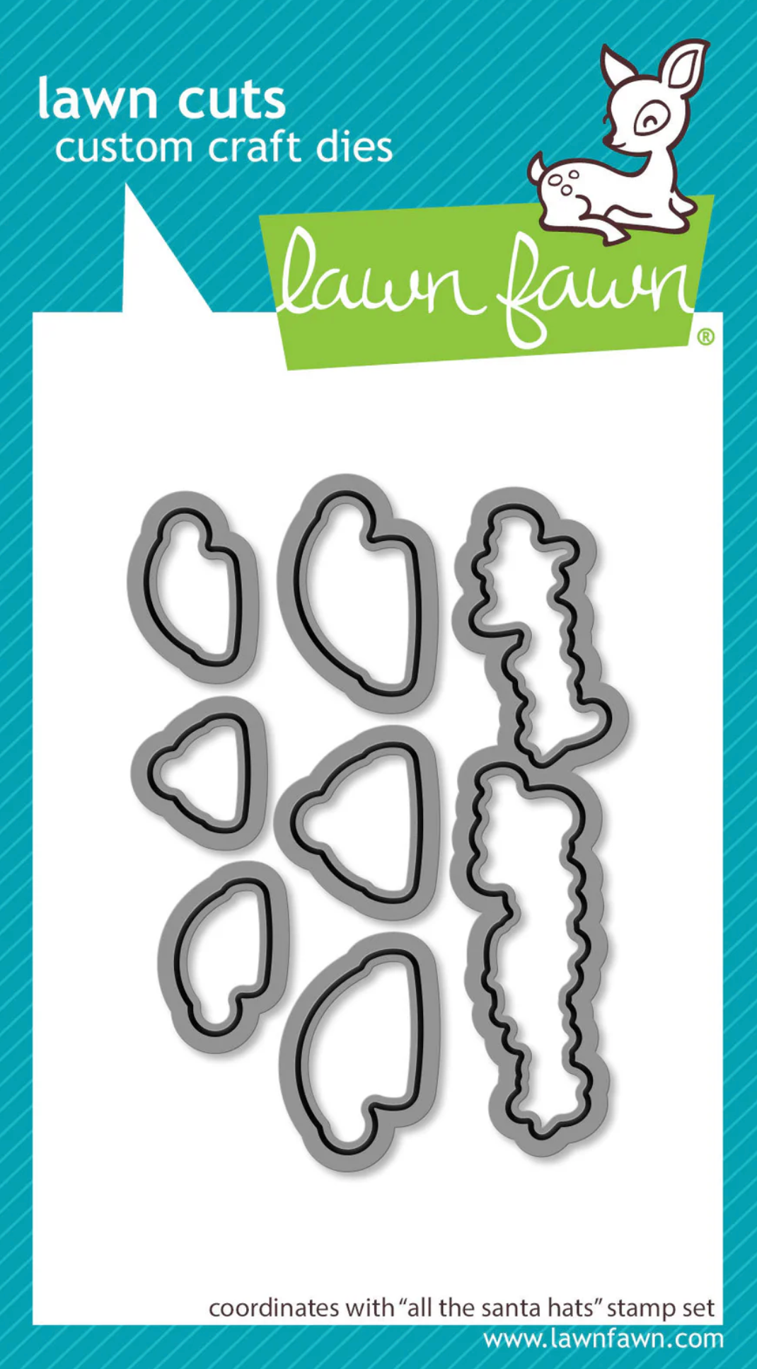 Lawn Fawn All the Santa Hats (stamp+die+coloring stencil bundle)