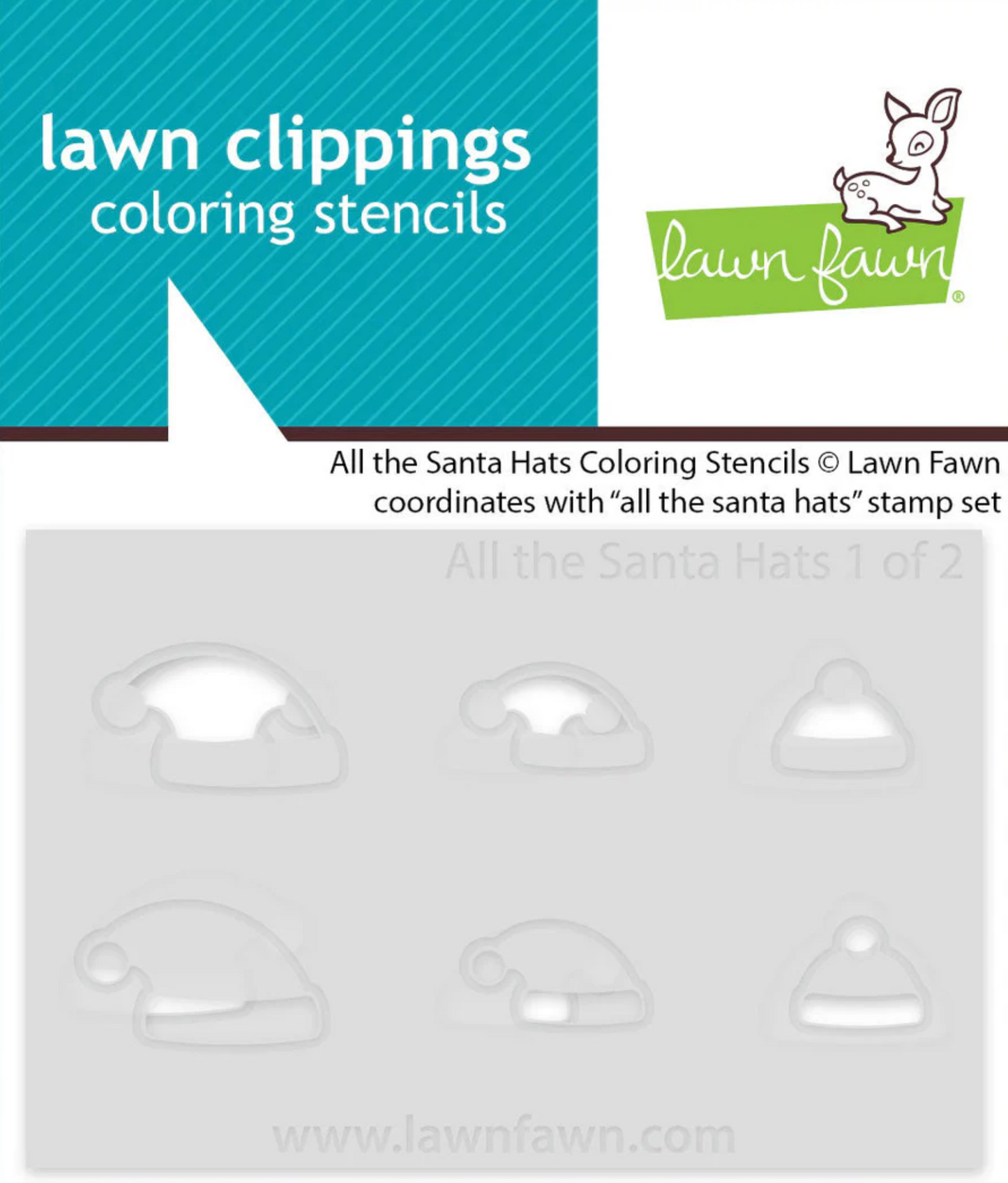Lawn Fawn All the Santa Hats (stamp+die+coloring stencil bundle)