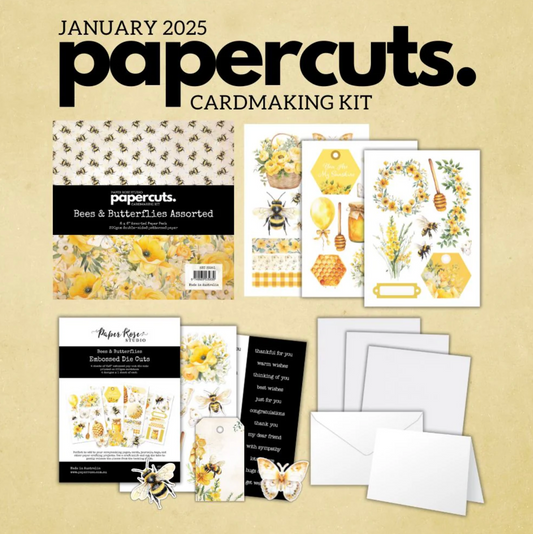 Paper Rose Studio Bees & Butterflies Papercuts Cardmaking Kit