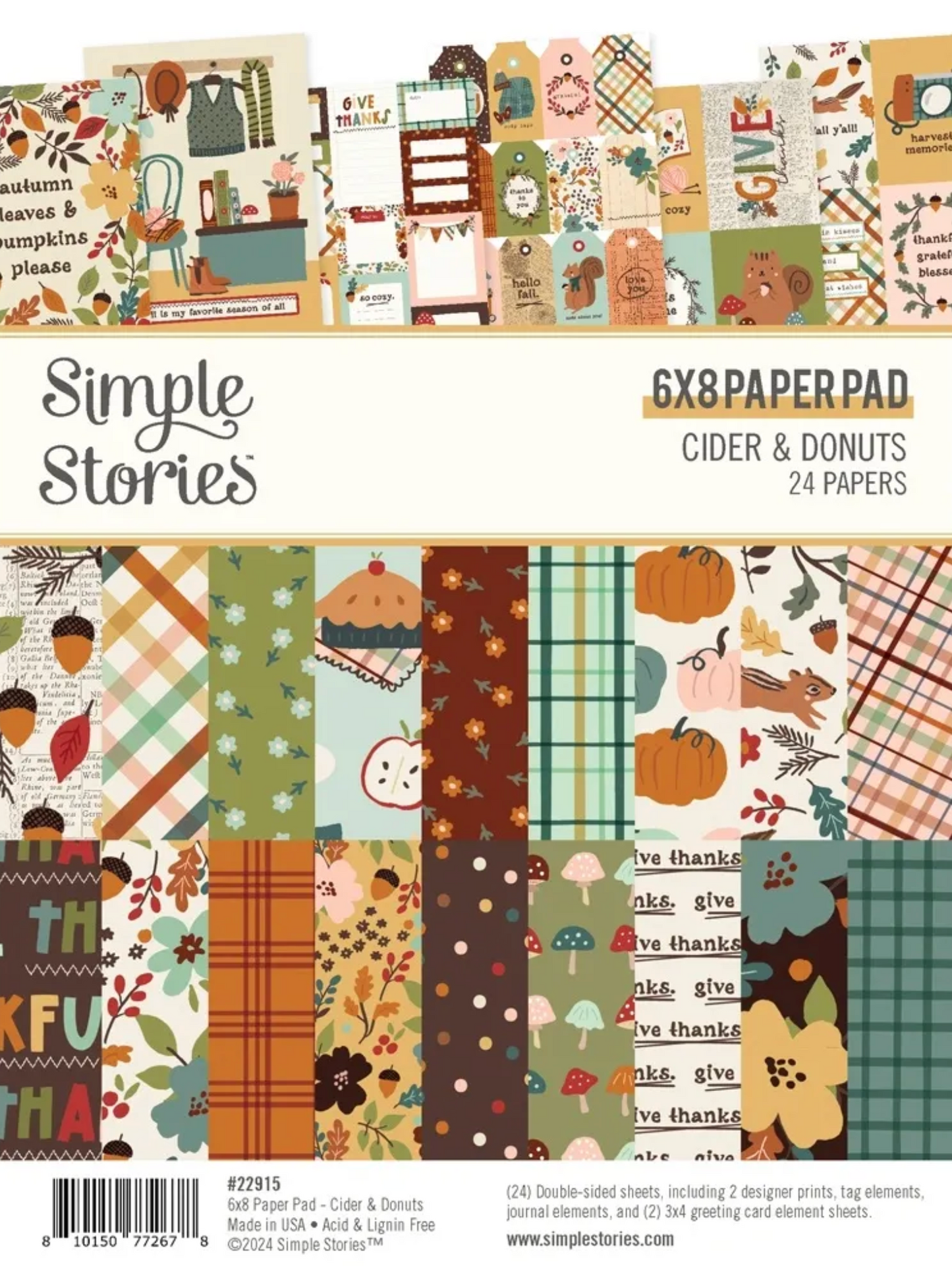 Simple Stories Cider & Donuts 6x8 Paper Pad