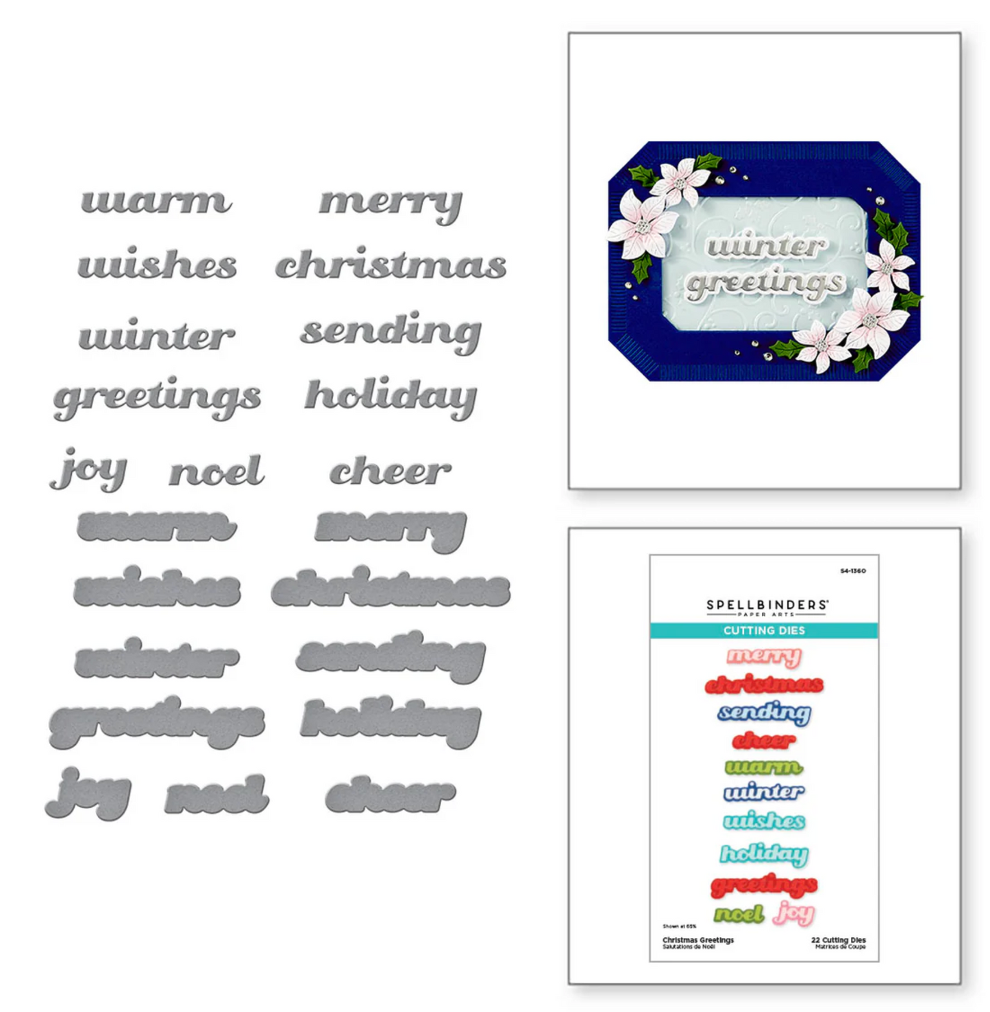 Spellbinders Christmas Greetings Etched Dies