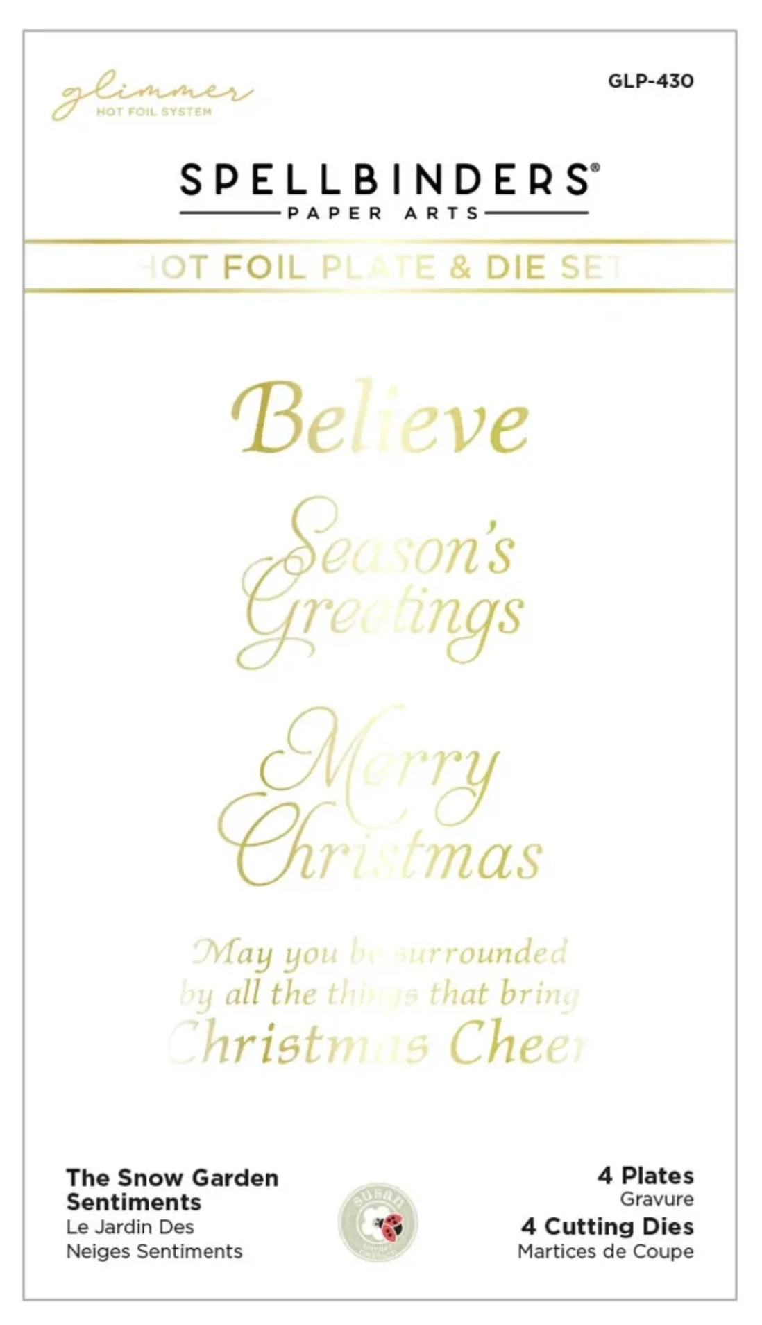 Spellbinders The Snow Garden Sentiments Glimmer Plates & Dies