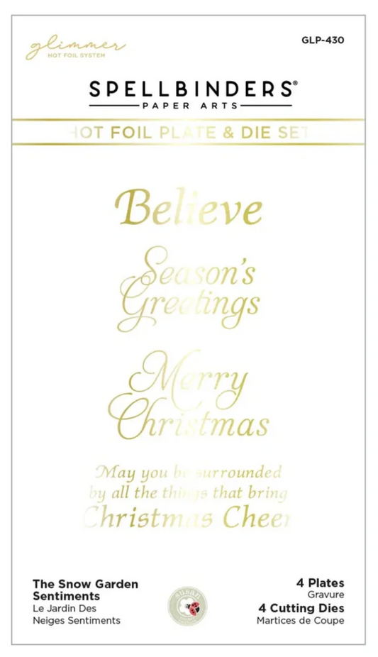 Spellbinders The Snow Garden Sentiments Glimmer Plates & Dies