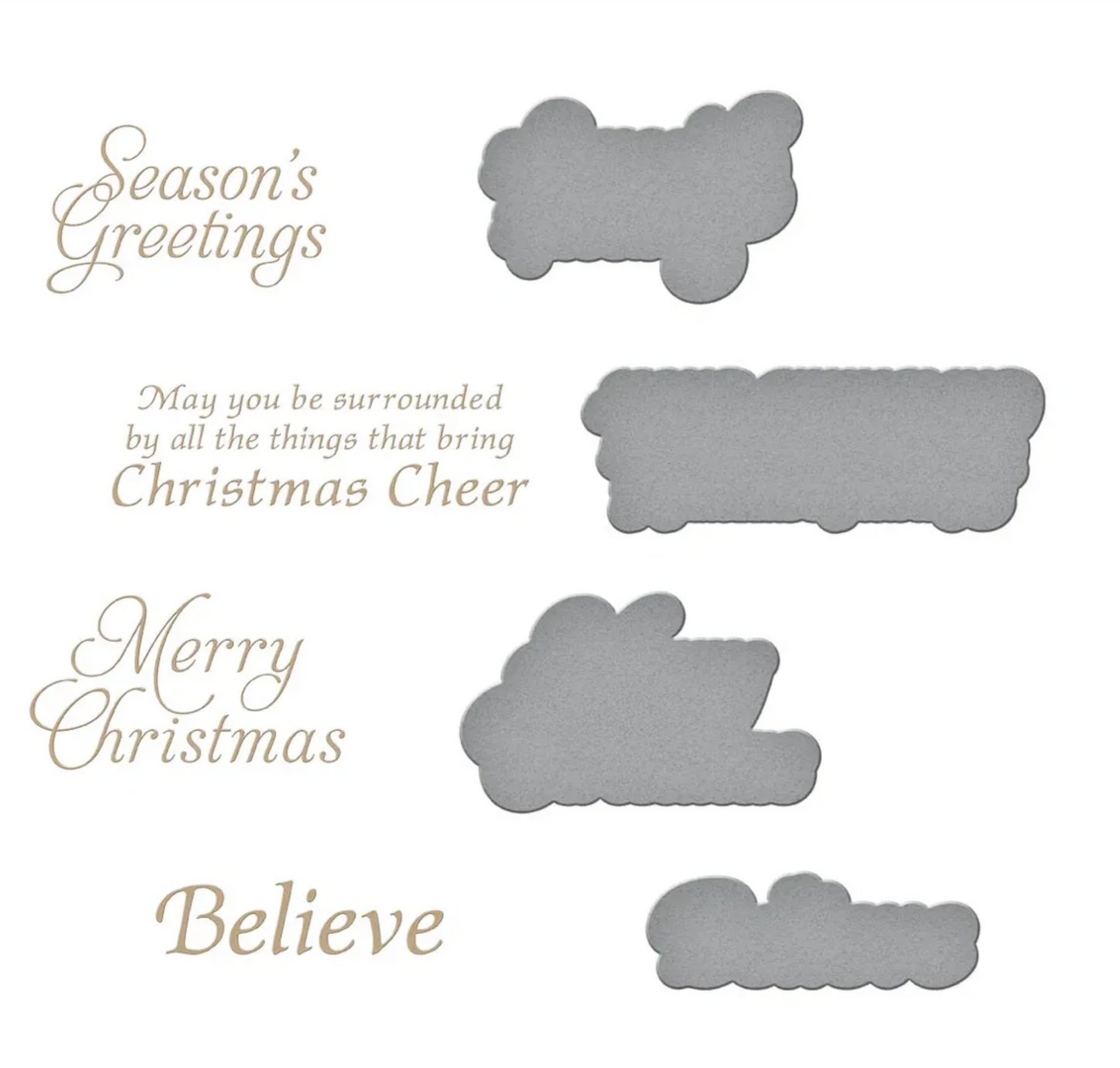 Spellbinders The Snow Garden Sentiments Glimmer Plates & Dies