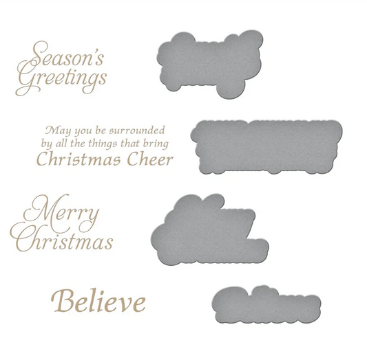 Spellbinders The Snow Garden Sentiments Glimmer Plates & Dies