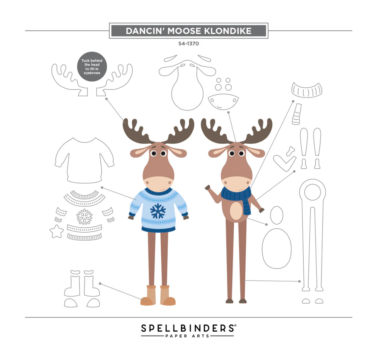 Spellbinders Dancin' Moose Klondike Etched Dies