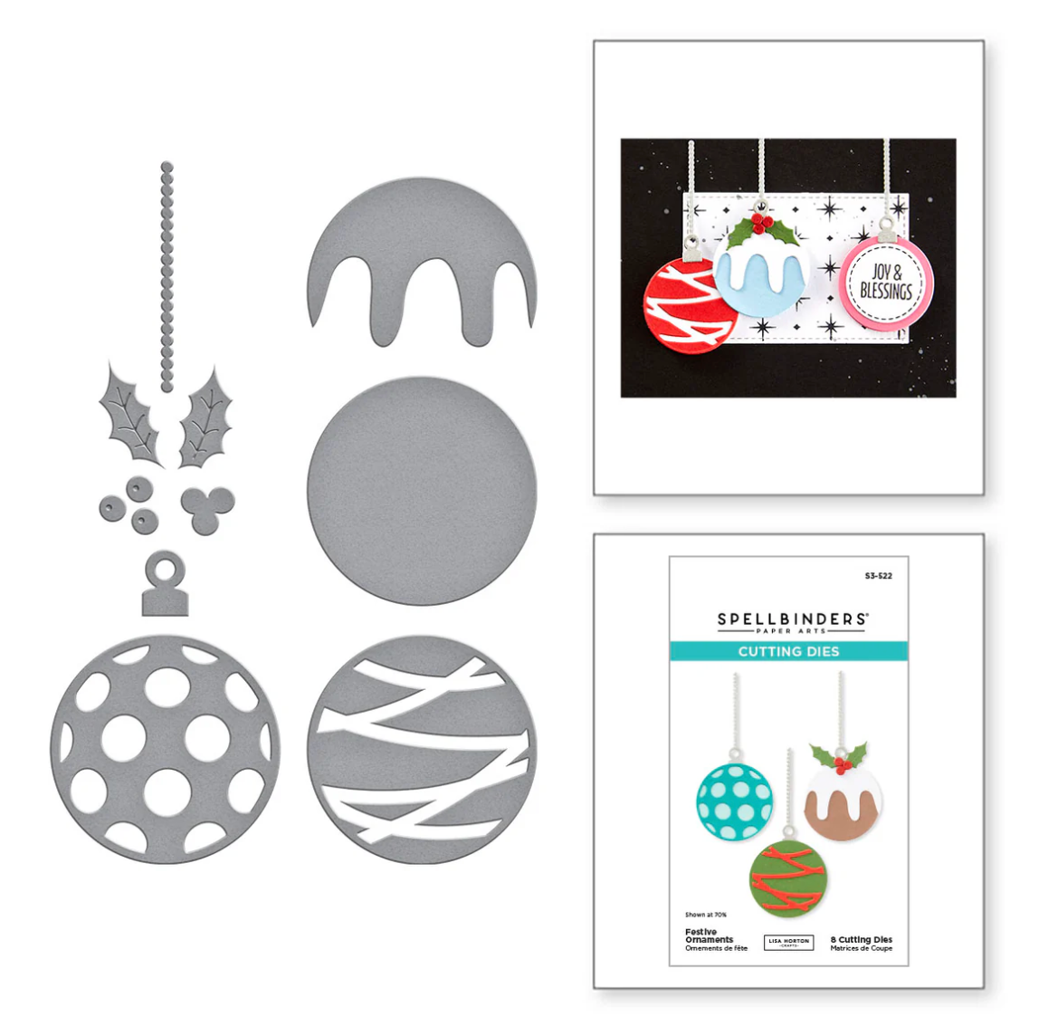 Spellbinders Festive Ornament Etched Dies