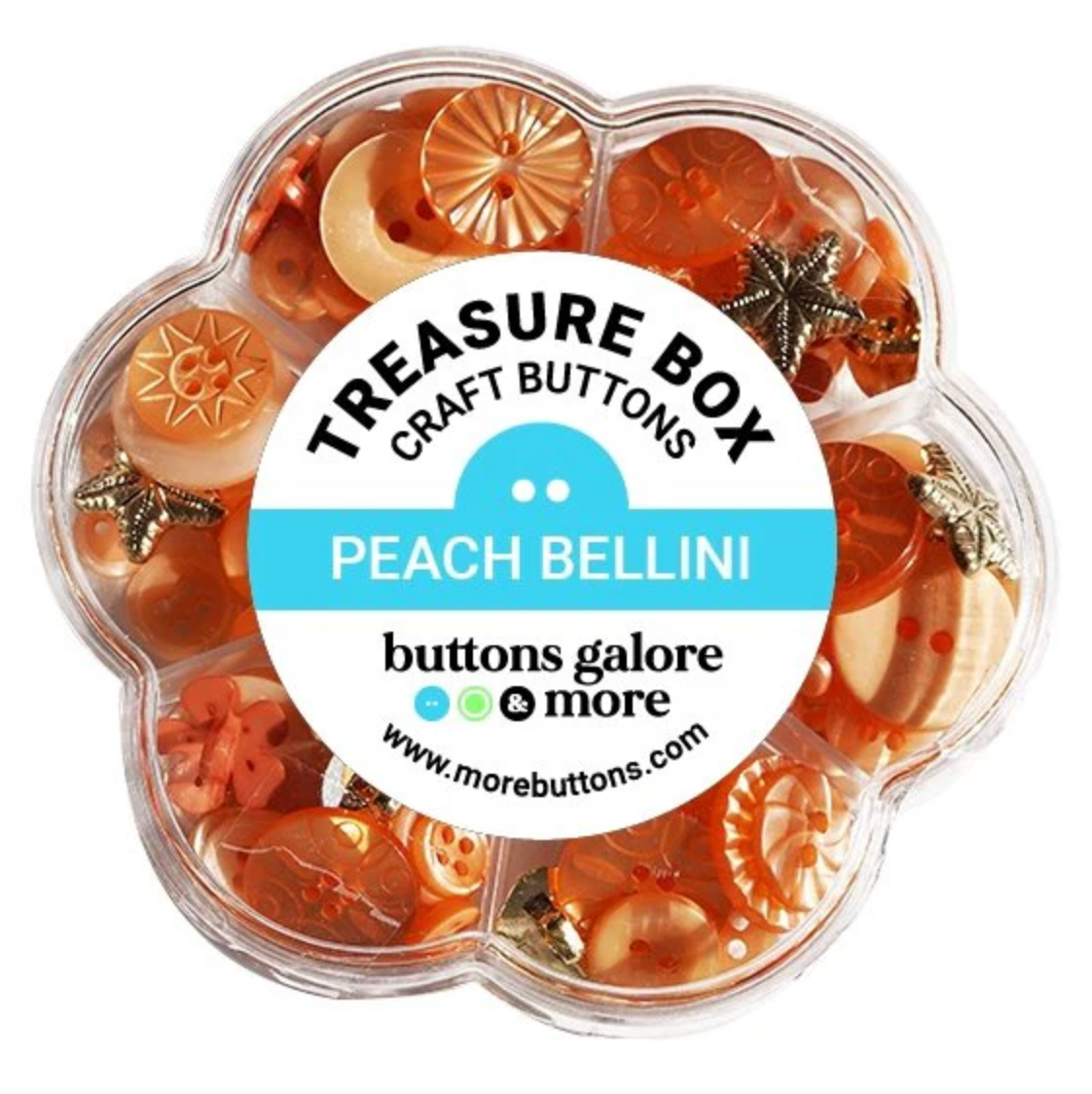 Buttons Galore and More Peach Bellini Treasure Box