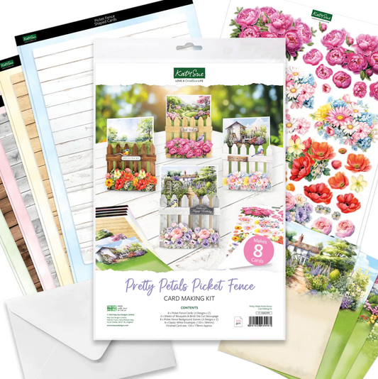 Katy Sue Pretty Petals Picket Fence, Card Making Kit