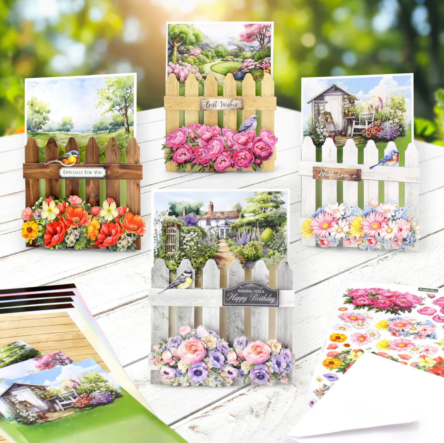 Katy Sue Pretty Petals Picket Fence, Card Making Kit
