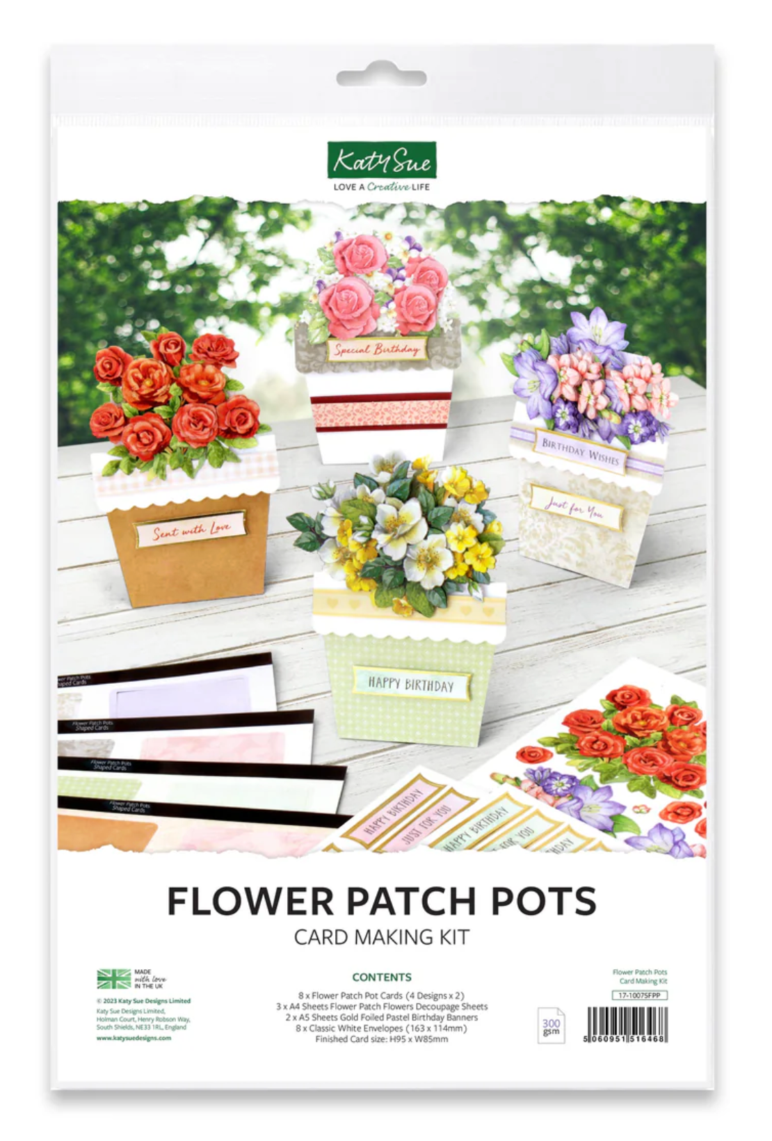 Katy Sue Flower Patch Pots Card Making Kit
