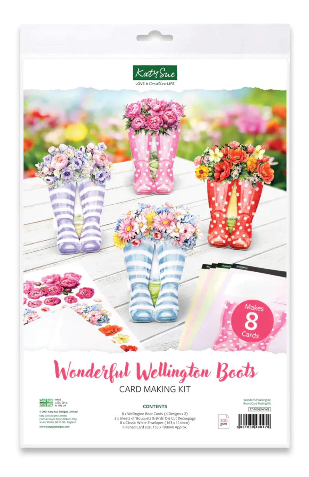 Katy Sue Wonderful Wellington Boots, Card Making Kit