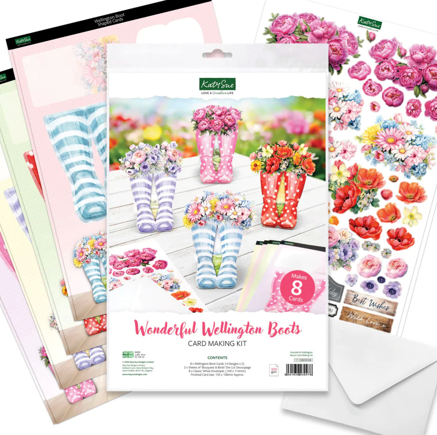 Katy Sue Wonderful Wellington Boots, Card Making Kit