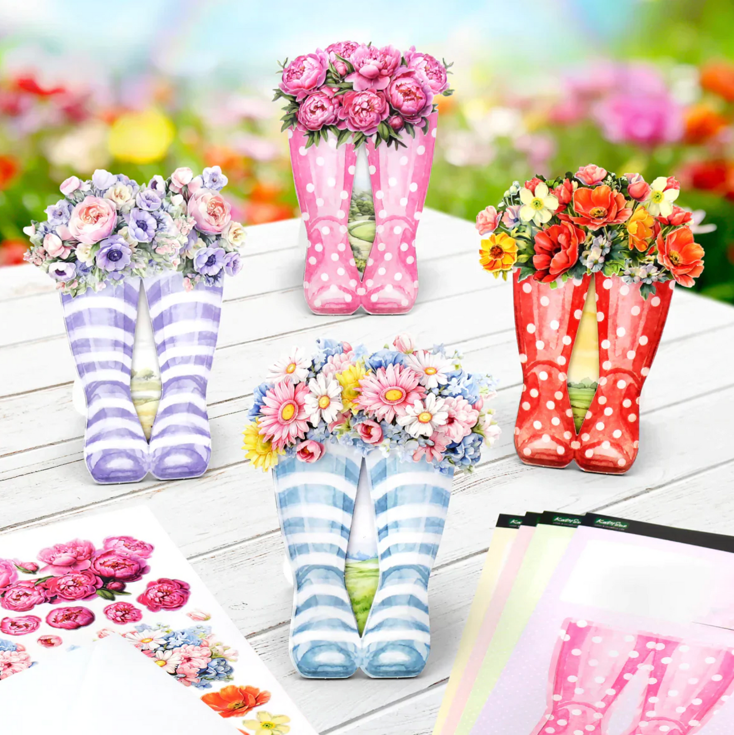 Katy Sue Wonderful Wellington Boots, Card Making Kit