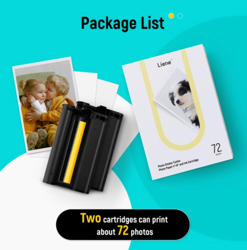 Liene Photo Sticker Cutter Photo Paper 4x6 and Ink Cartridge
