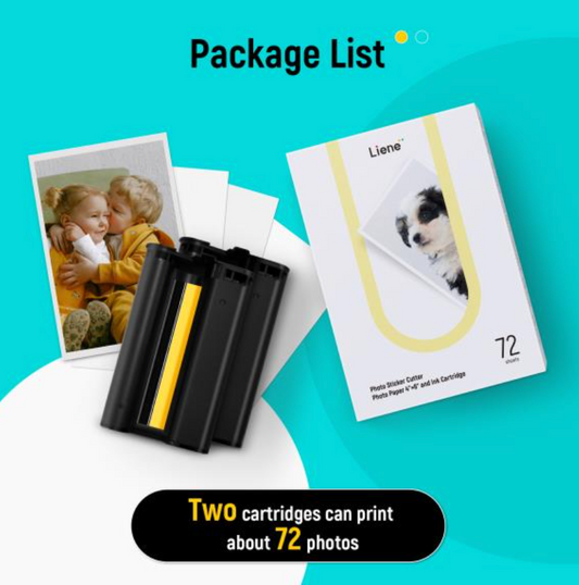 Liene Photo Sticker Cutter Photo Paper 4x6 and Ink Cartridge