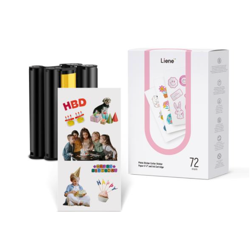 Liene Photo Sticker Cutter Paper 4"X7" W/Ink Cartridge