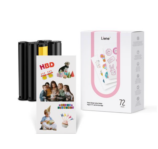 Liene Photo Sticker Cutter Paper 4"X7" W/Ink Cartridge