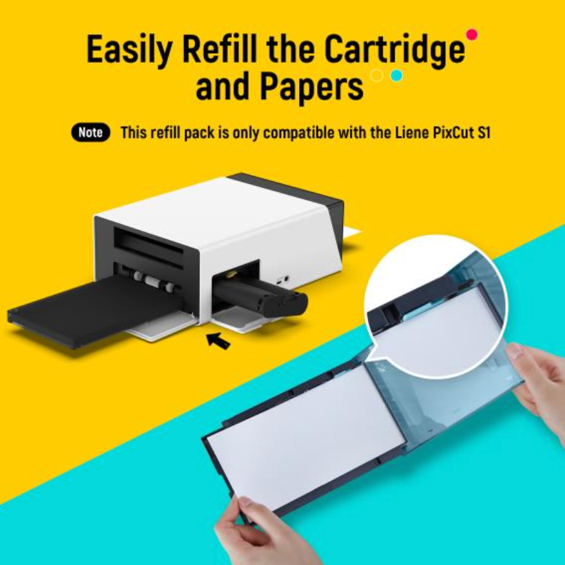 Liene Photo Sticker Cutter Paper 4"X7" W/Ink Cartridge